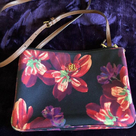 AUTHENTIC Ralph Lauren Shoulder Floral Purse. - Picture 1 of 12